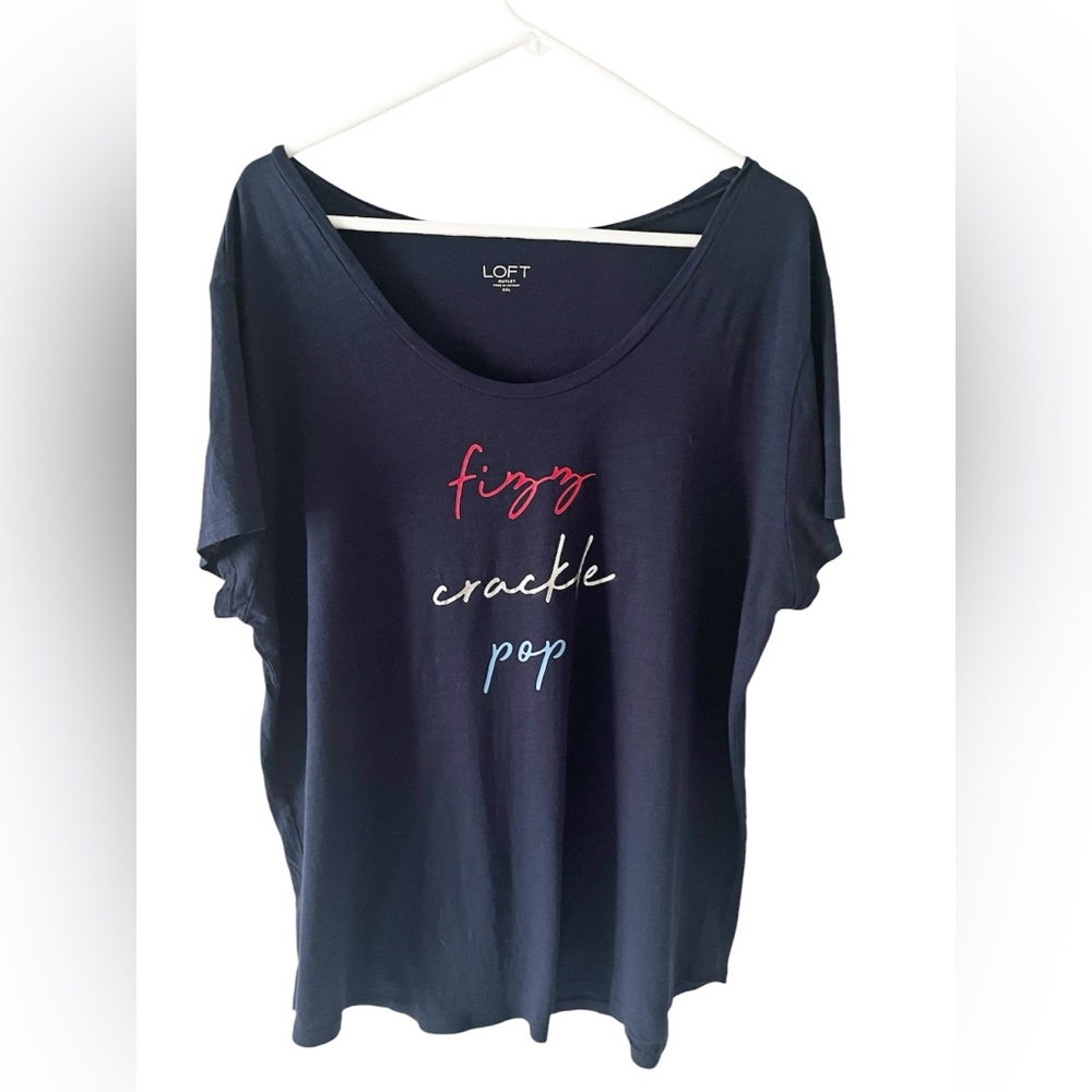 LOFT Factory Fizz Crackle Pop Patriotic Tee Size XXL